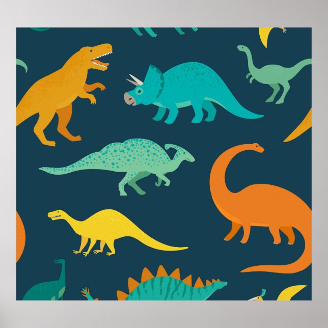 Poster Dinosaur Adventure : Papier peint de la crèche pou (Devant)