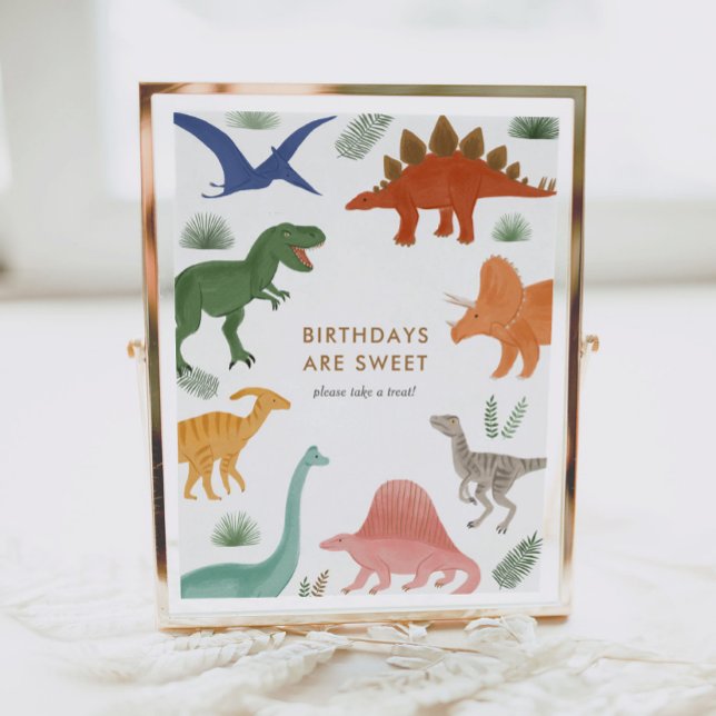 Poster Dinosaur Anniversaire Prenez une menace Dessert Pa (Créateur téléchargé)