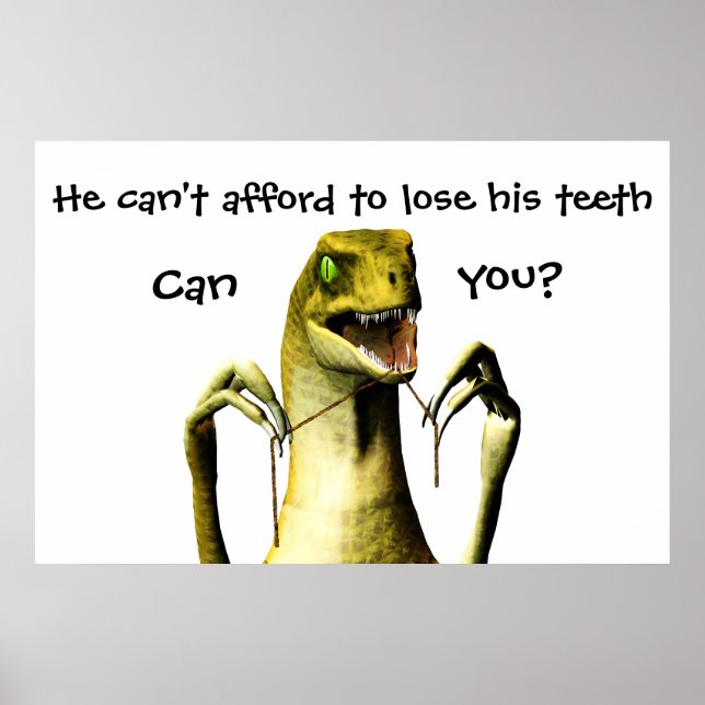 Poster Dinosaur Flossing (Devant)