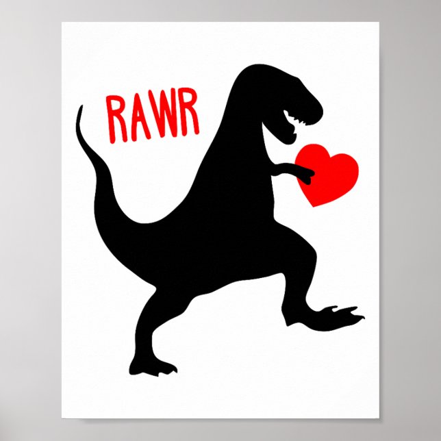 Poster Dinosaur Joyeuse Saint-Valentin  (Devant)