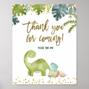 Poster Dinosaur Merci pour le signe à venir