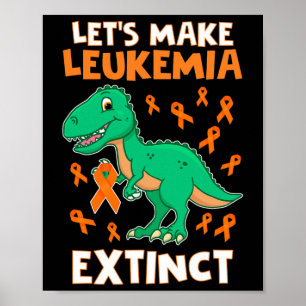 Poster Dinosaur Orange Ribbon Hématologue Reptile Fossile