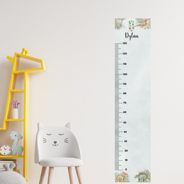 Poster Dinosaur Personalized Name Monogram D Growth Chart (Créateur téléchargé)