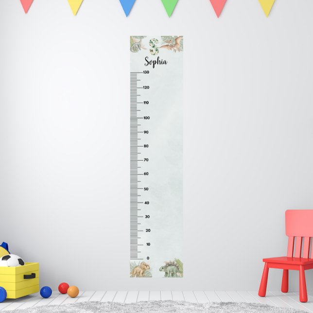 Poster Dinosaur Personalized Name Monogram S Growth Chart (Créateur téléchargé)