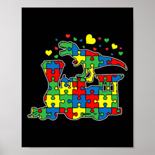 Poster Dinosaur Riding Train Puzzle Pièce Autisme Prix