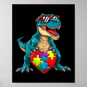 Poster Dinosaur Sensibilisation sur l'autisme Puzzle Pièc