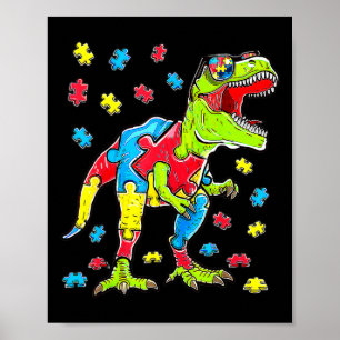 Poster Dinosaur Sensibilisation sur l'autisme Puzzle Pièc