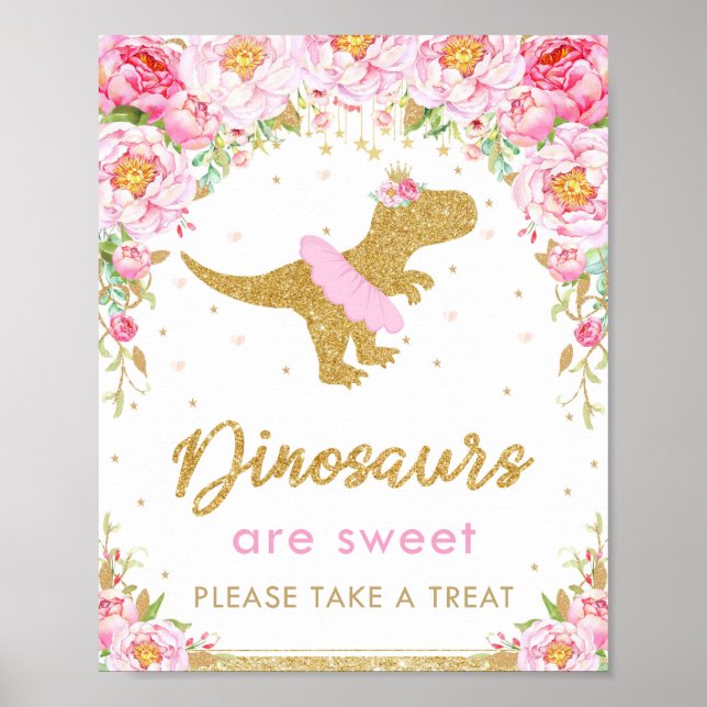 Poster Dinosaur sont doux fête d'anniversaire T-Rex Treat (Devant)
