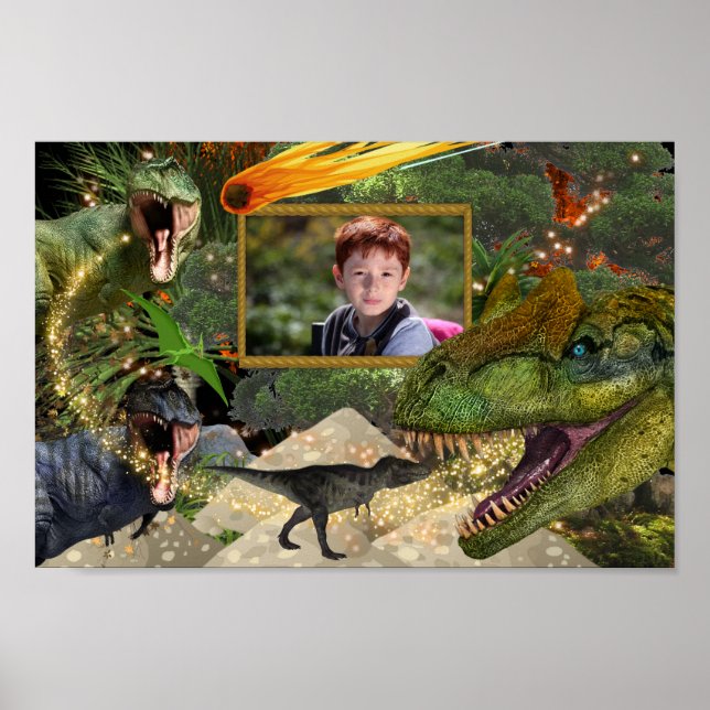 Poster Dinosaur T-rex do-it-yourself photo garçons meteor (Devant)