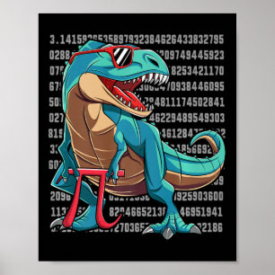 Poster Dinosaur T Rex Happy Pi Day Funny Math Cadeau Nerd