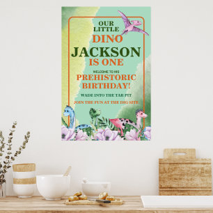 Poster Dinosaur Thème 1er Anniversaire