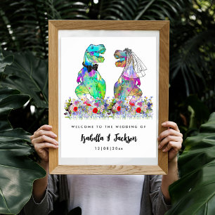 Poster Dinosaur Thème Mariage Bienvenue