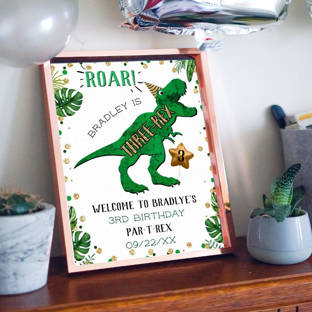 Poster Dinosaure 3rd Birthday Welcome (Créateur téléchargé)