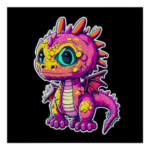 Poster Dinosaure bébé adorable   Jurassic Joy