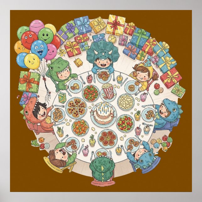 Poster Dinosaure Costume pour enfants (Devant)