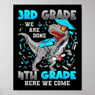 Poster Dinosaure de 3e année T-rex 4e année ici