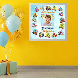 Poster Dinosaure de bébé éffrayant Thème Anniversaire de 