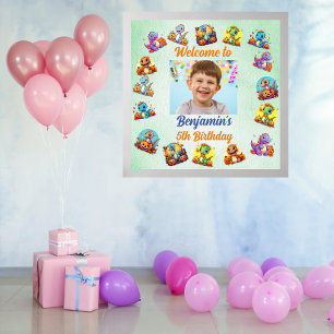 Poster Dinosaure de bébé éffrayant Thème Anniversaire de 