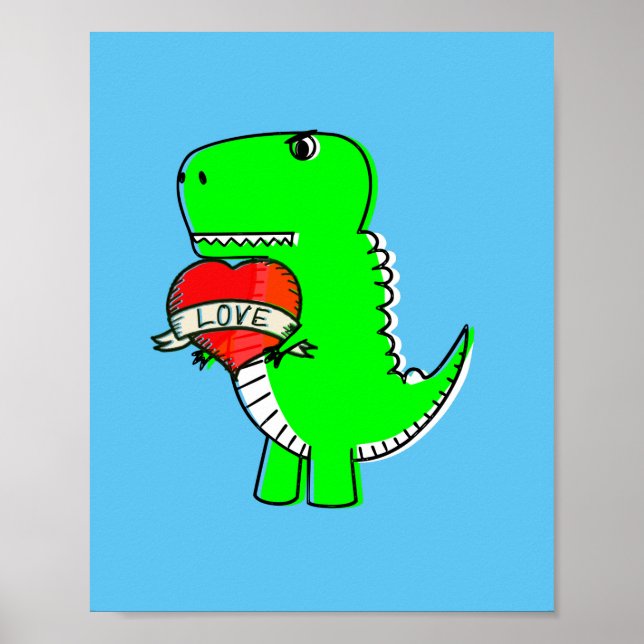 Poster Dinosaure de la Journée des Véntines (Devant)