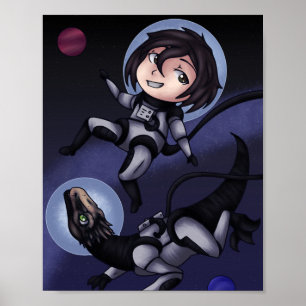 Poster Dinosaure de l'espace