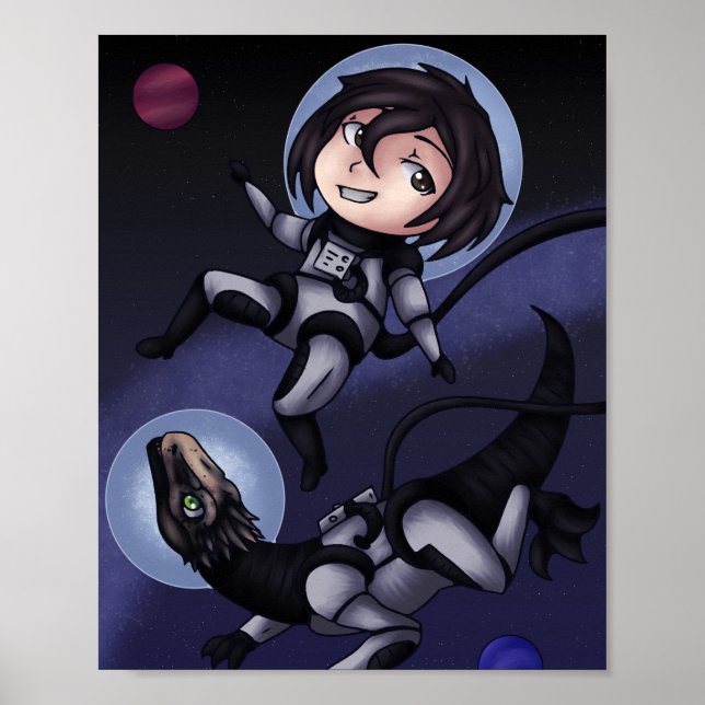 Poster Dinosaure de l'espace (Devant)