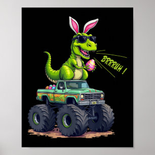 Poster Dinosaure de Pâques - T-rex Chasse aux Oeufs de Pâ