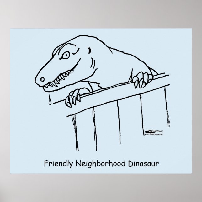 Poster Dinosaure de quartier convivial (Devant)