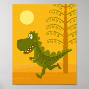 Poster Dinosaure Dinosaure Hot Sun Jurassic Woodland
