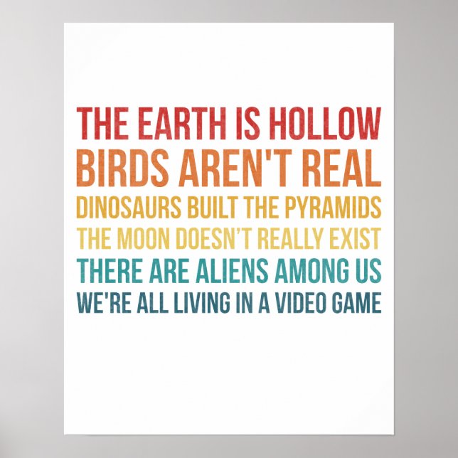 Poster Dinosaure Dinosaure Plat Earth Alien théorie de la (Devant)