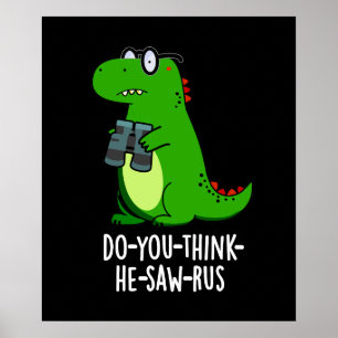 Poster Dinosaure Dinosaure Pun Dark BG