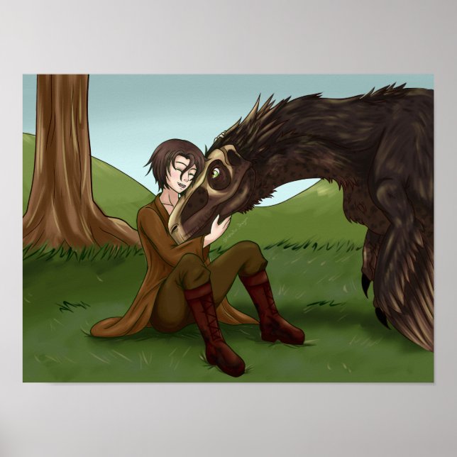 Poster Dinosaure doux (Devant)