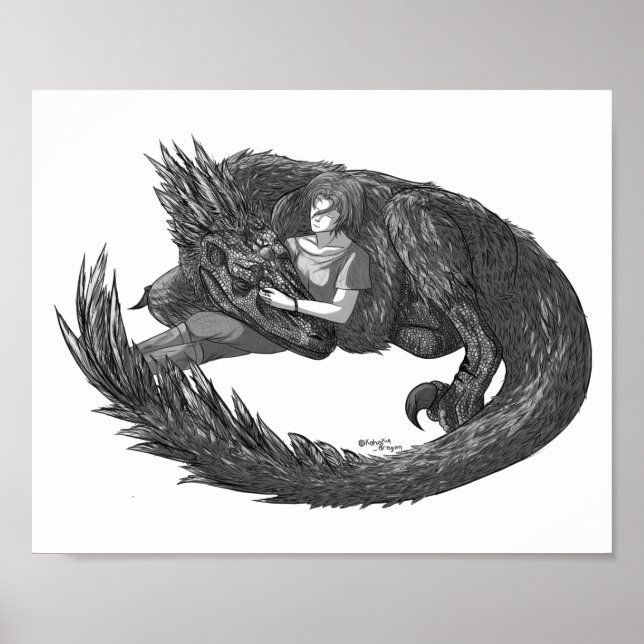 Poster Dinosaure endormi (Devant)