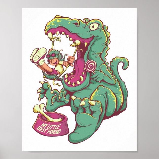 Poster Dinosaure et dessin animé pour enfants (Devant)