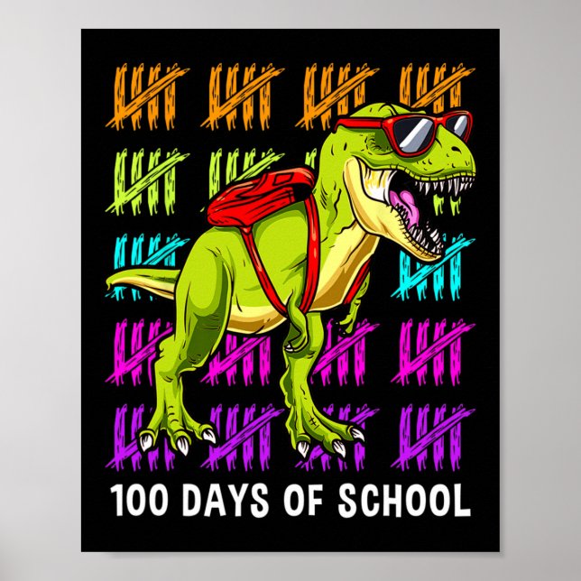 Poster Dinosaure T Rex 100 Jours de Dinosaure T Rex K (Devant)