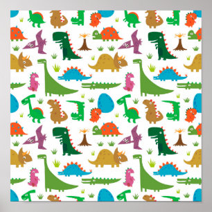Poster Dinosaures Abstraits
