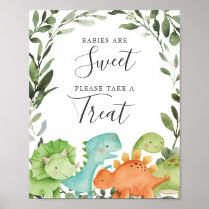 Poster Dinosaures Baby shower Les bébés sont signe doux