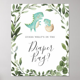 Poster Dinosaures devine ce qu'il y a dans le sac à couch