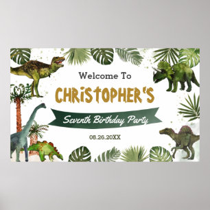Poster Dinosaures Jurassic Anniversaire Accueil Contexte