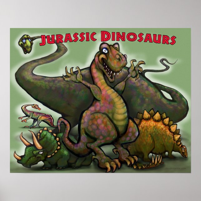 Poster Dinosaures jurassiques (Devant)