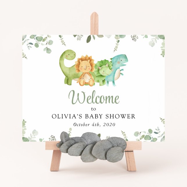 Poster Dinosaures mignons, Jurassique, Baby shower Bienve (Créateur téléchargé)