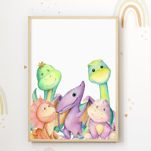 Poster Dinosaures Nursery Dino Kids Room Imprimer