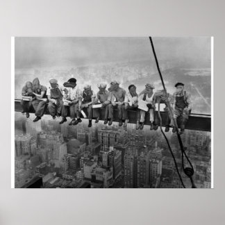Poster Dinosaures sur un gratte-ciel