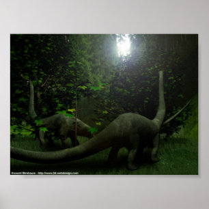 Poster Dinosaurs at lunch