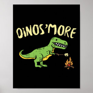 Poster Dinosmore Drôle de Dino Smore Camping Camp de dino