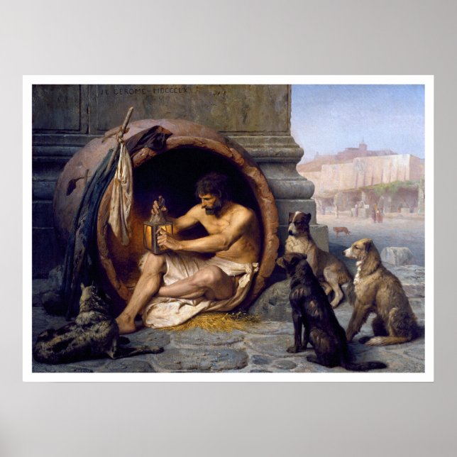 Poster Diogenes & Chiens Imprimer par Gérôme (Devant)