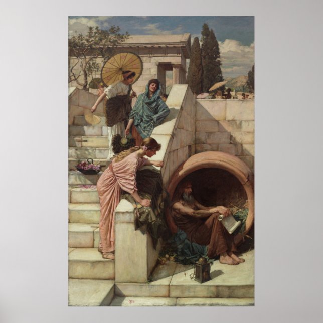 Poster Diogenes par John William Waterhouse (Devant)