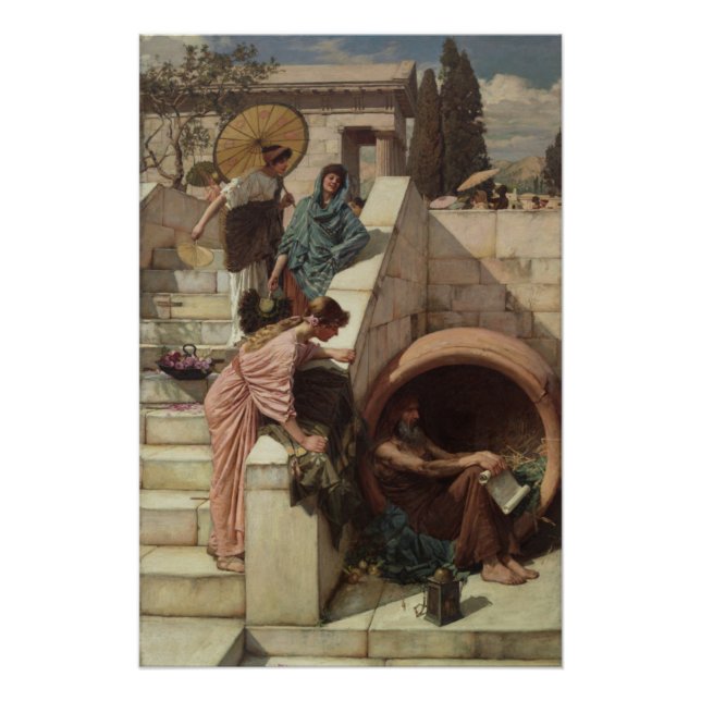 Poster Diogenes par John William Waterhouse (Devant)