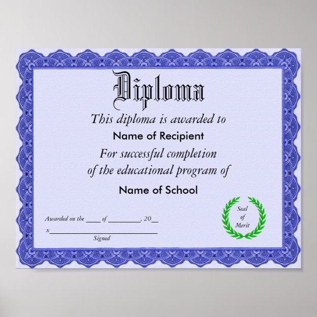 Poster Diplôme (Devant)