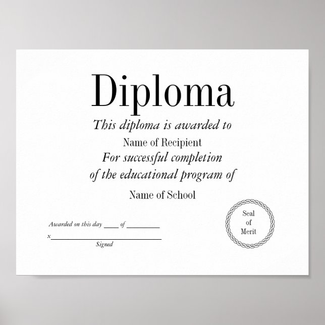 Poster Diplôme (Devant)