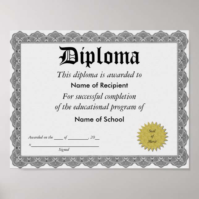 Poster Diplôme (Devant)